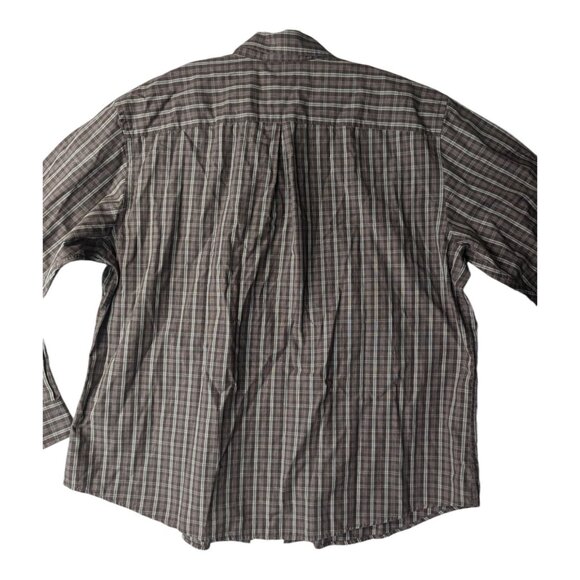 Dockers Mens XXL Plaid Shirt Brown Cotton & Polyester Blend No Wrinkles Button - Picture 8 of 9